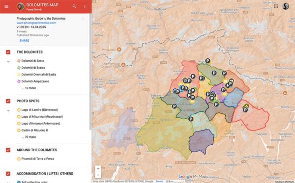 DOLOMITES Map for Photographers. Guide to the best photo spots! - Image 3